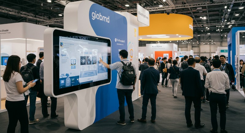 展示会でのサイネージ事例ファーストビュー